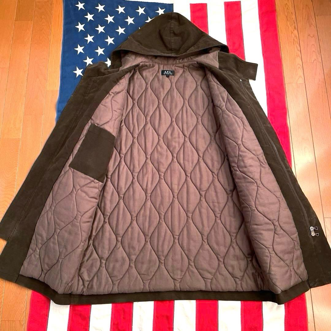 A.P.C. 中綿入り モールスキン モッズコート S オリーブドラブ