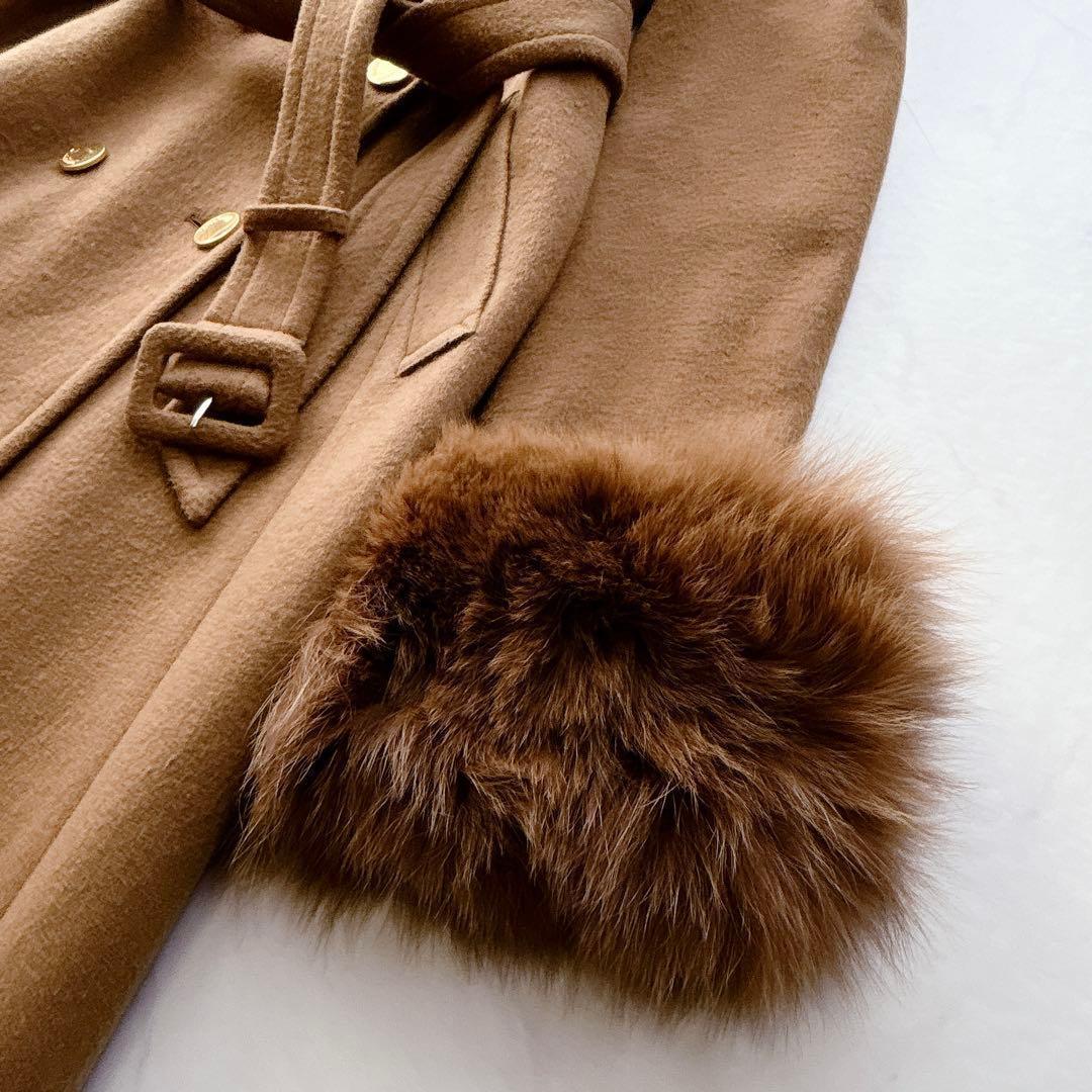 Diagram】ダブルロングコート フォックスファー ダブルブレスト 36