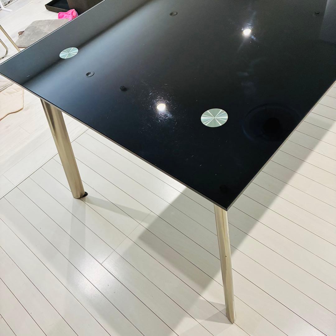 引取り限定　ブラック　ガラステーブル　ダイニング
