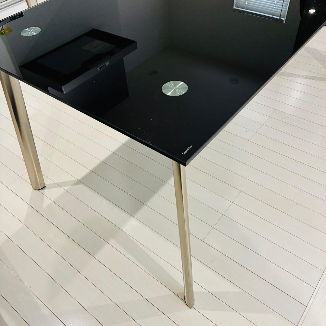 引取り限定　ブラック　ガラステーブル　ダイニング