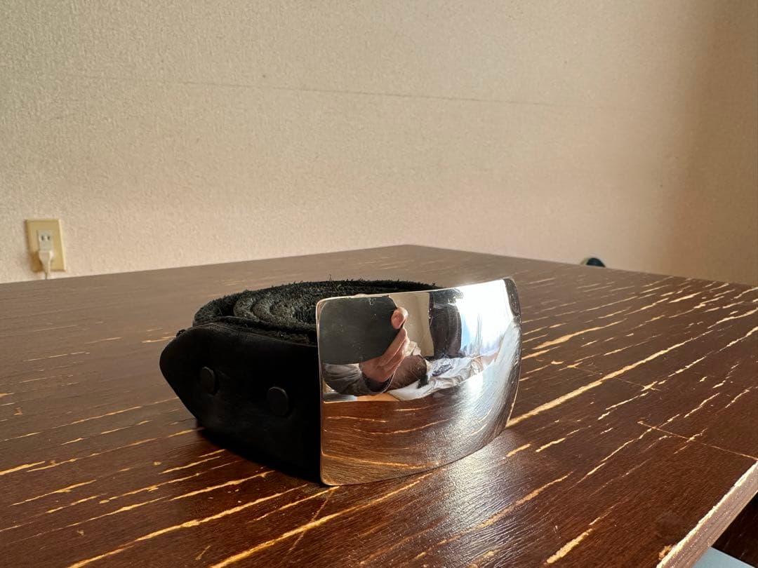 バックラッシュ シルバー950バックル ダブルショルダー 製品染め レザーベルト