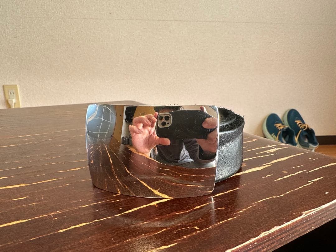 バックラッシュ シルバー950バックル ダブルショルダー 製品染め レザーベルト