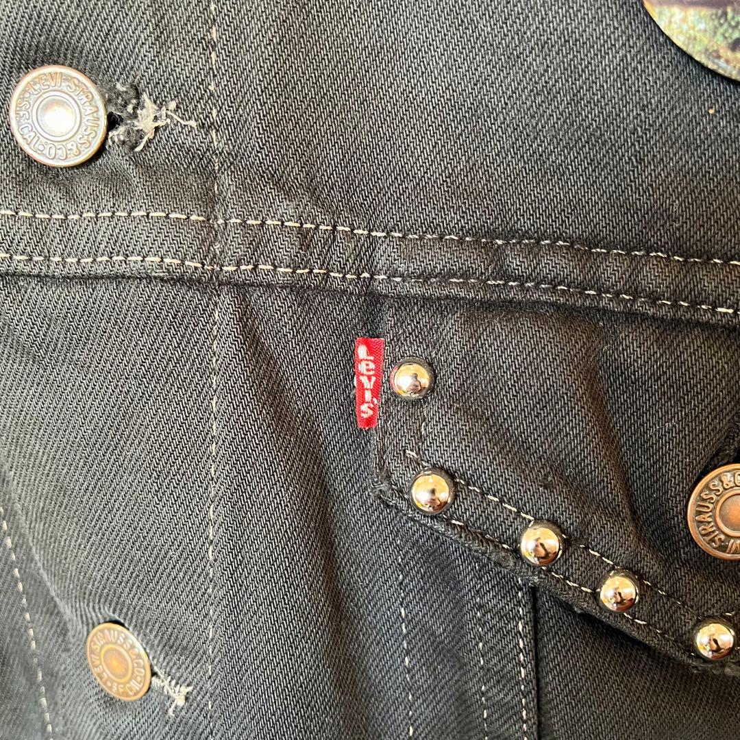 90's USA Levi's 後染め ブラックデニムジャケット スタッズ