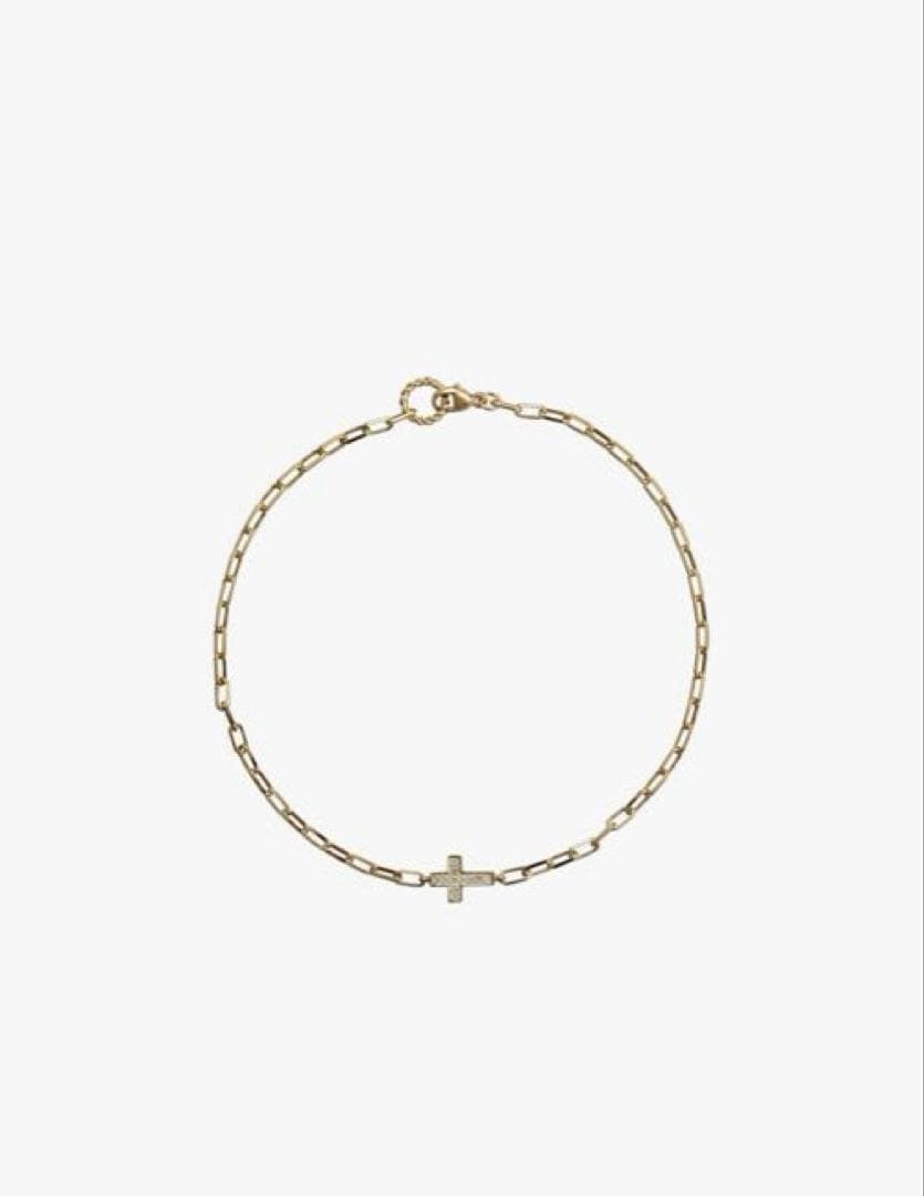 SJX DIAMOND CROSS ANKLET ゴールド