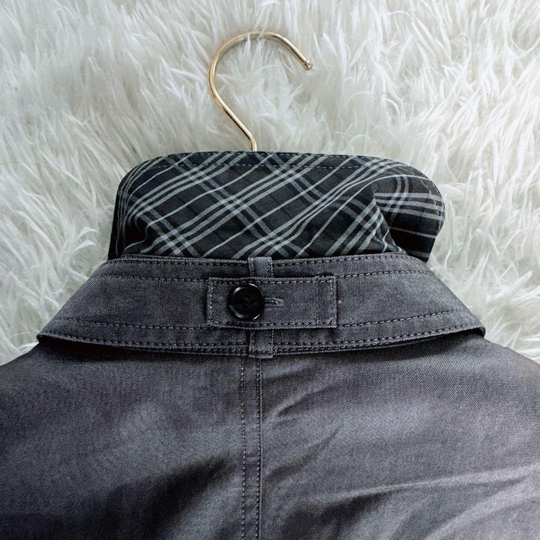 【バーバリーブラックレーベル】 ライナー付きステンカラーコート グレー系 M