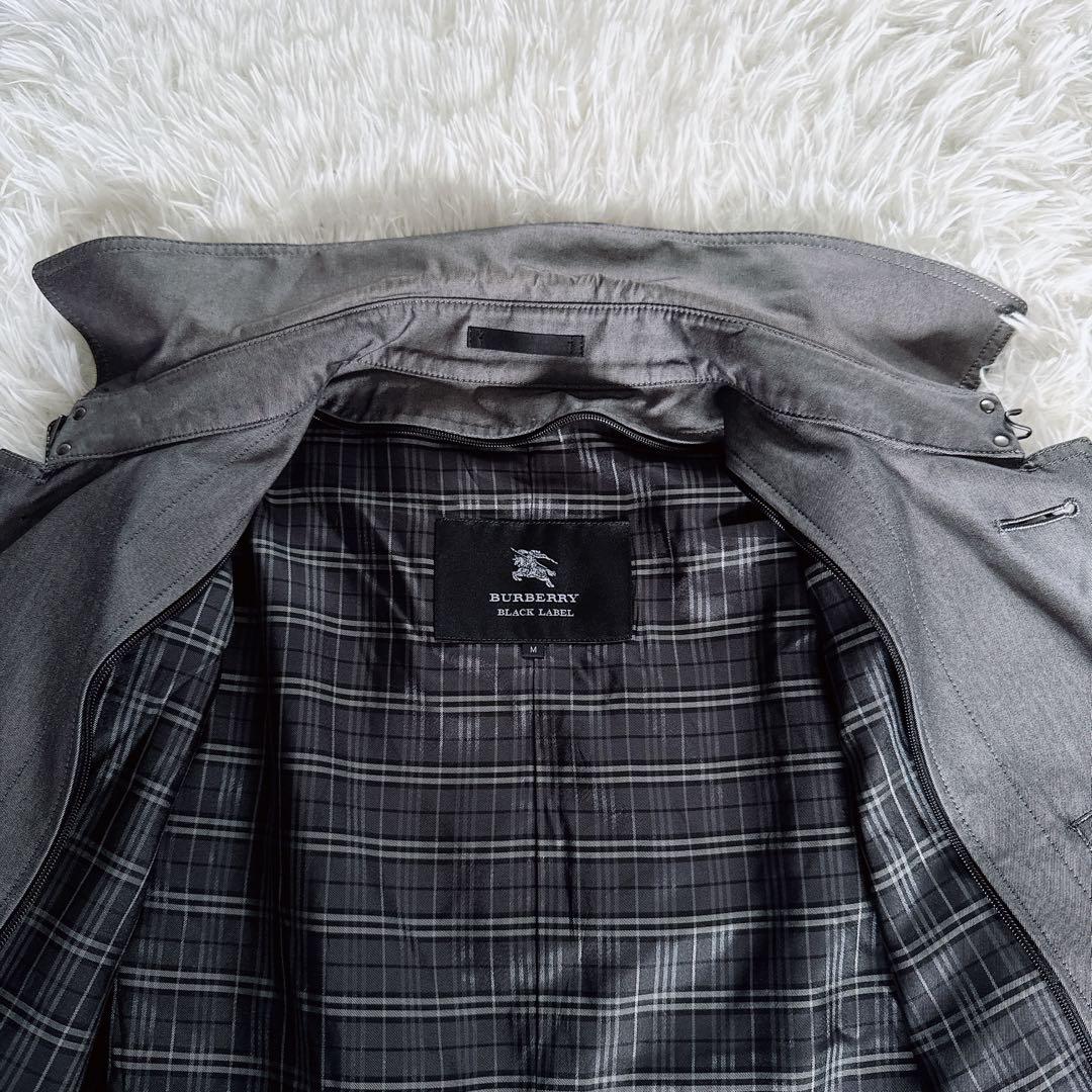 【バーバリーブラックレーベル】 ライナー付きステンカラーコート グレー系 M