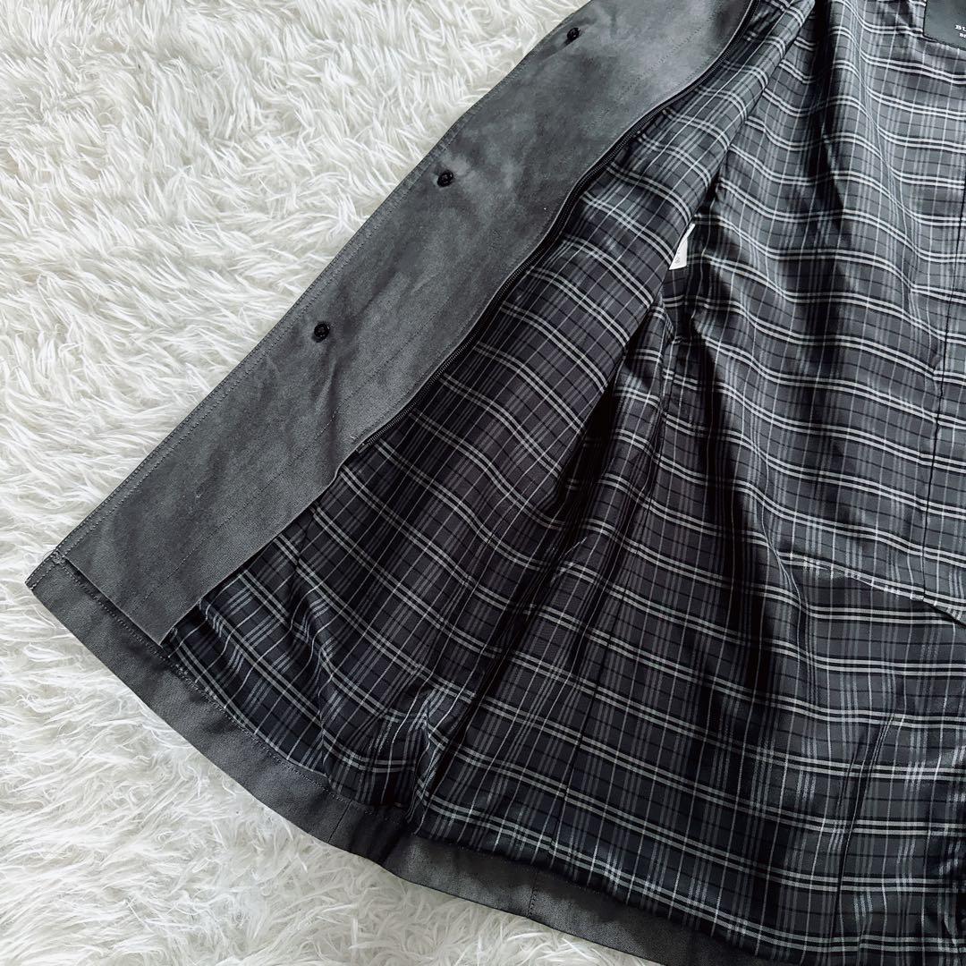 【バーバリーブラックレーベル】 ライナー付きステンカラーコート グレー系 M