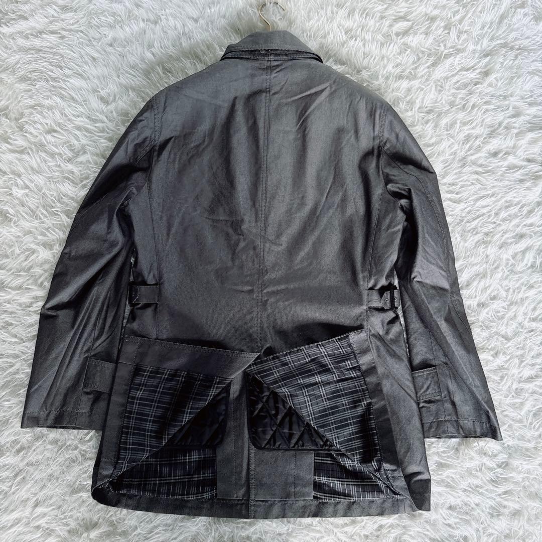 【バーバリーブラックレーベル】 ライナー付きステンカラーコート グレー系 M