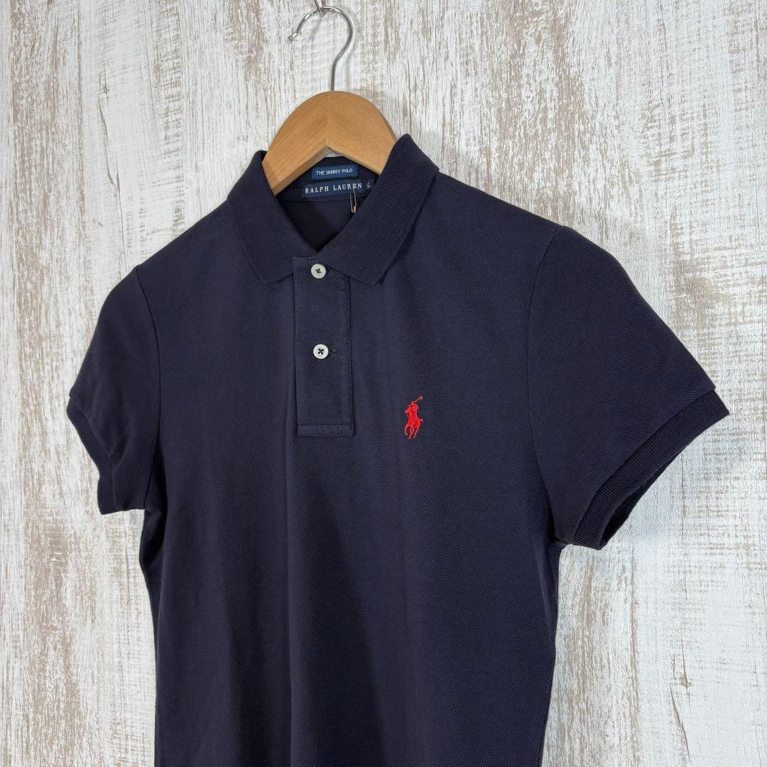新品未使用 ラルフローレン ポニー ロゴ刺繍 鹿の子 半袖 ポロシャツ ネイビー