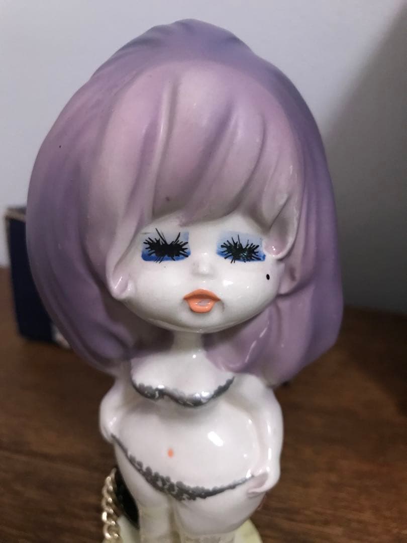 初期 水森亜土 亜土ちゃん 陶器 デッドストック ファンシードール 人形 レトロ