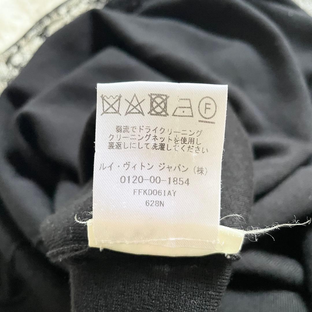 極美品　現行　ルイヴィトン　ウール　ニットワンピース　花柄　レース　黒　XS