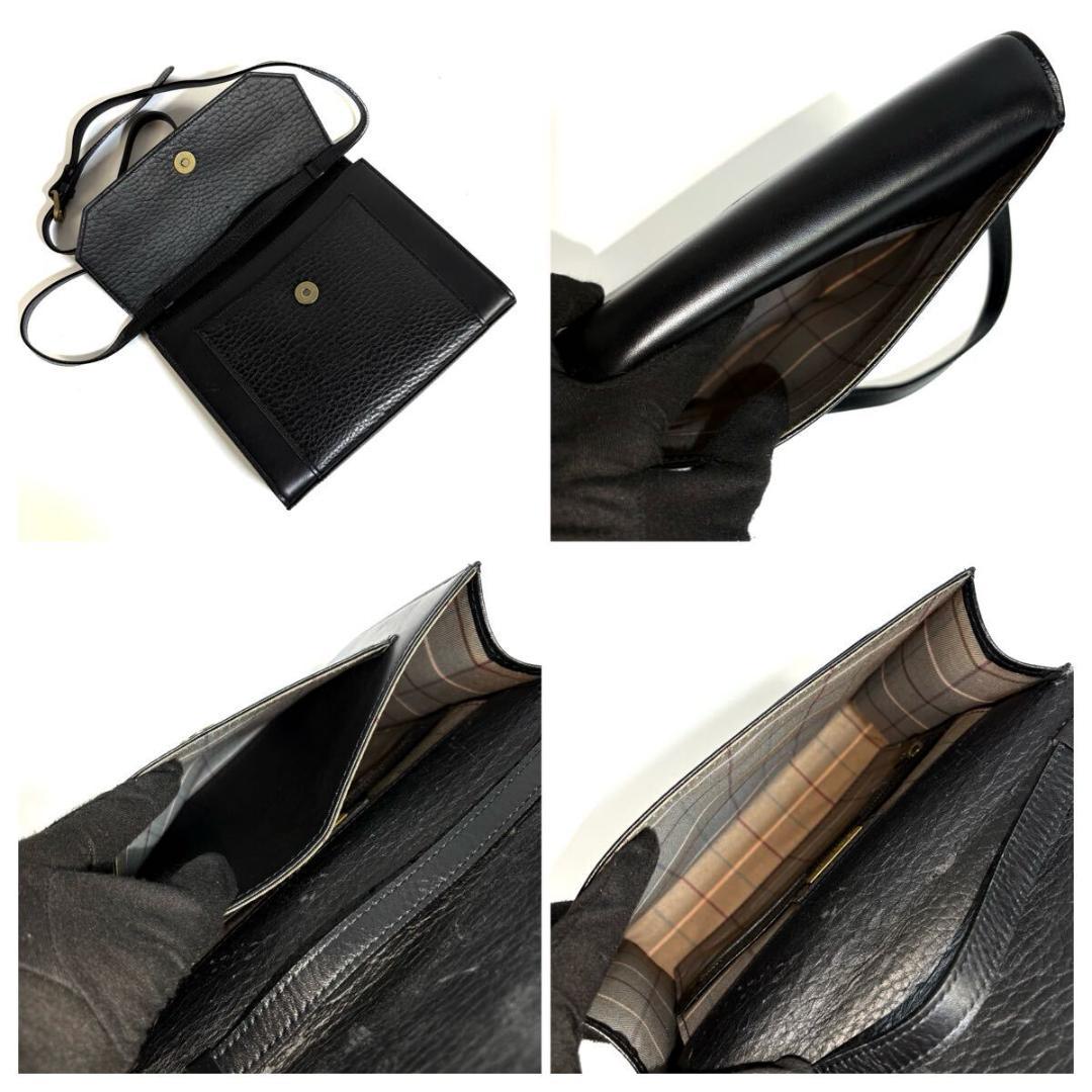 【極美品】BURBERRY レザー サコッシュ ヴィンテージ ブラック 元箱付き