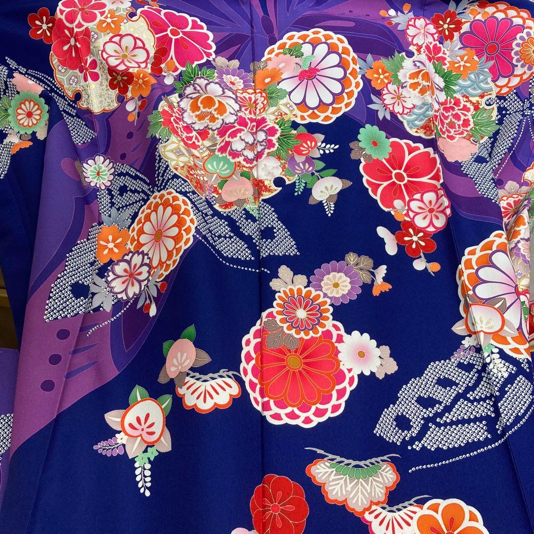 美品★キスミス★振袖★玉城ティナ×キスミス振袖★蝶々★花★青系★成人式★卒業式