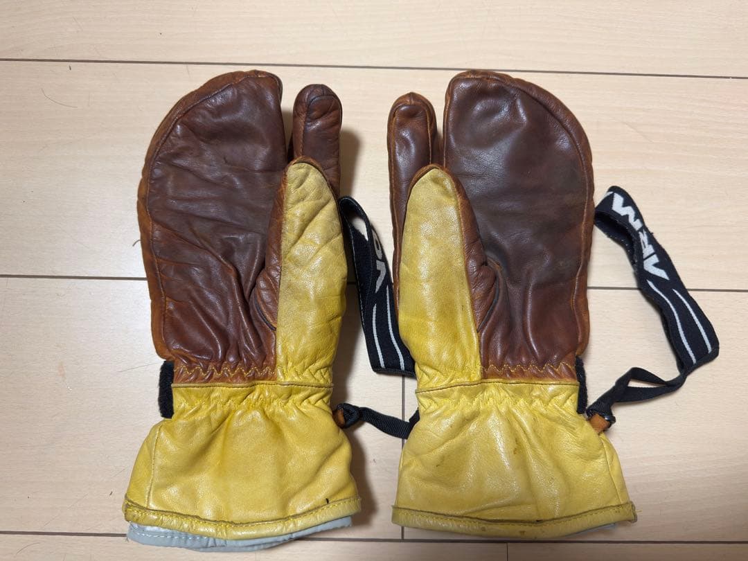 Hestra ミトングローブ イエロー/ブラウン