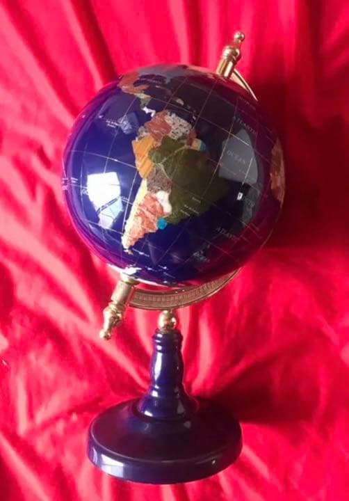 ☆UESD☆ 地球儀　天然石(宝石) 風　アメリカ・アラスカにて購入