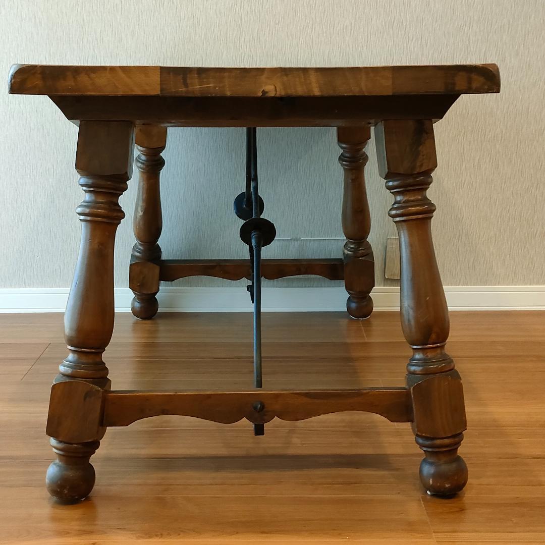 アンティークテーブル　ダイニング　ヨーロピアン　アイアン　天然木