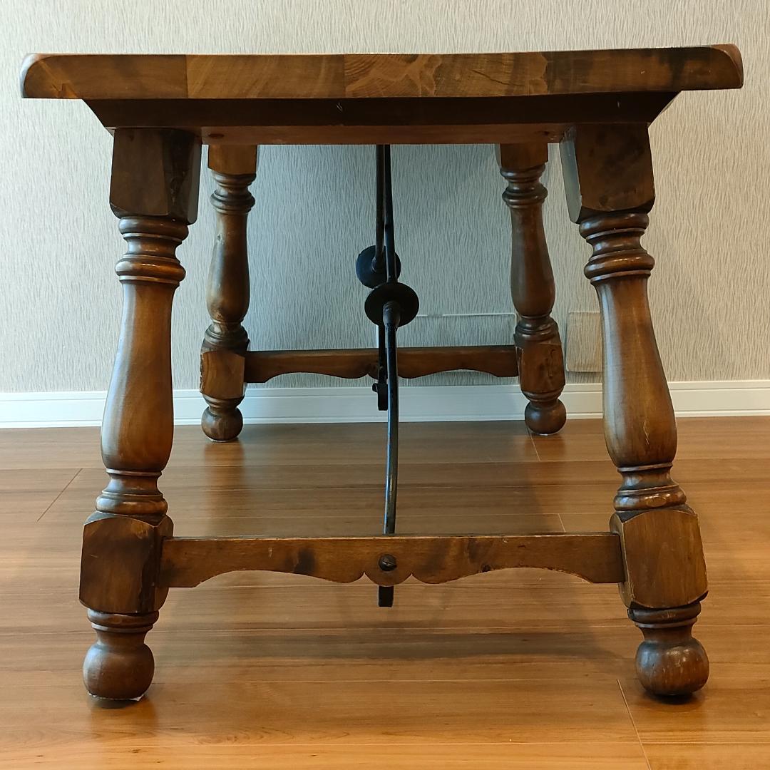 アンティークテーブル　ダイニング　ヨーロピアン　アイアン　天然木