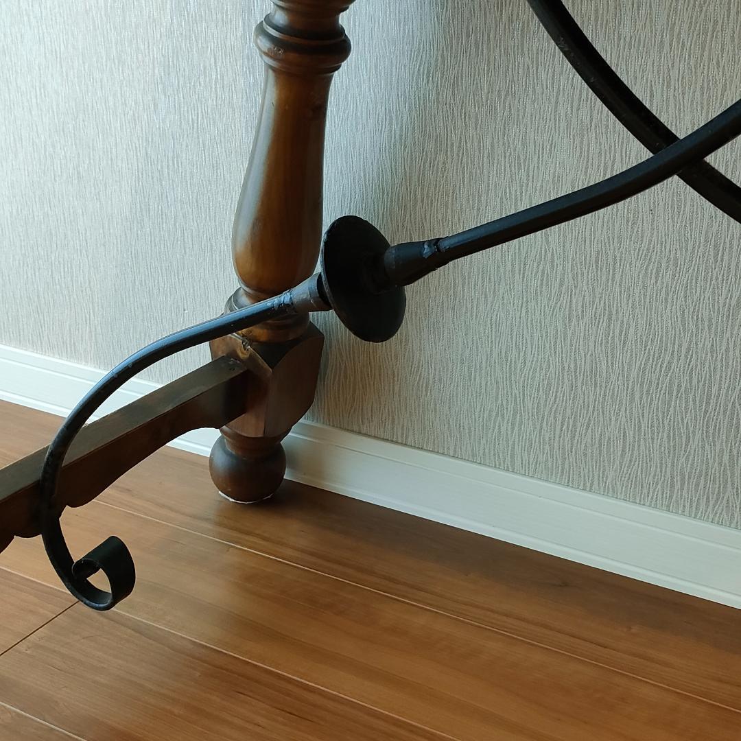 アンティークテーブル　ダイニング　ヨーロピアン　アイアン　天然木