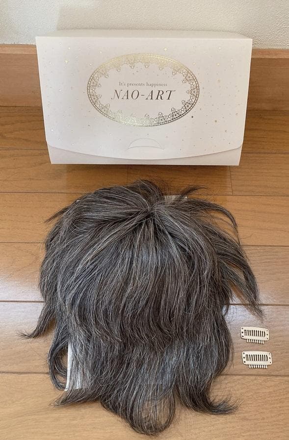 NAO-ARTナオアート ART-6-01 人毛MIXグレーヘアー 八分ウィッグ - メルカリ