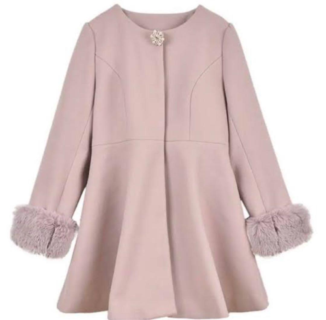 evelyn ビジューコート ピンク - メルカリ