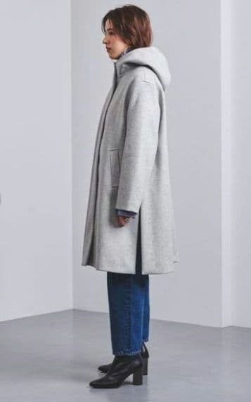 最終お値下げ！美品 ユナイテッドアローズ フード付コート グレー 40 L