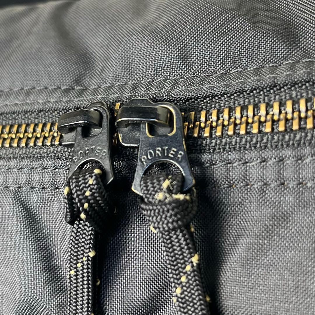 【美品】PORTER フォース ボディバッグ 2way ブラック ユニセックス