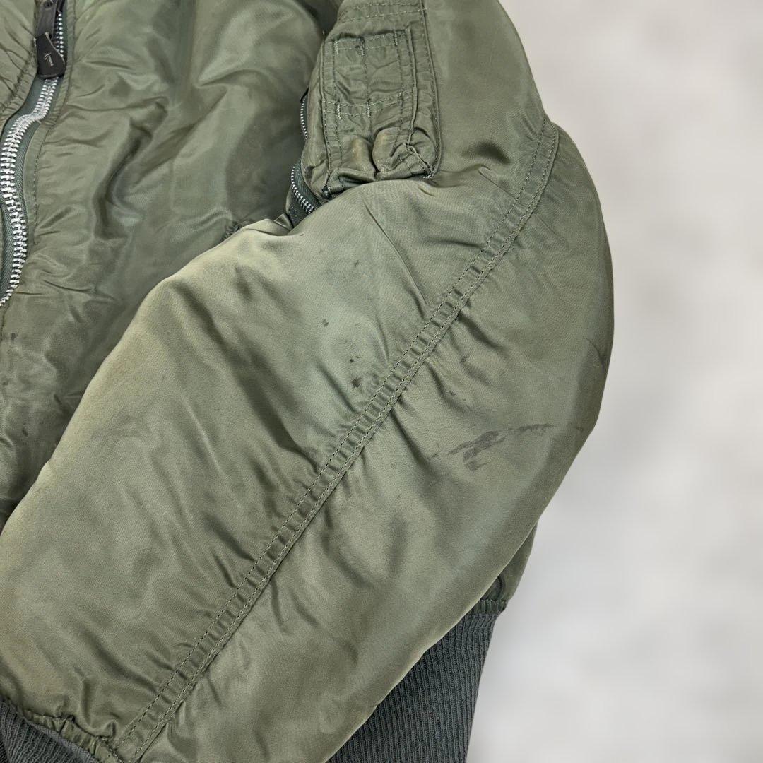 レア 80s USA製 ALPHA MA-1 フライトジャケット 三本線タグ L