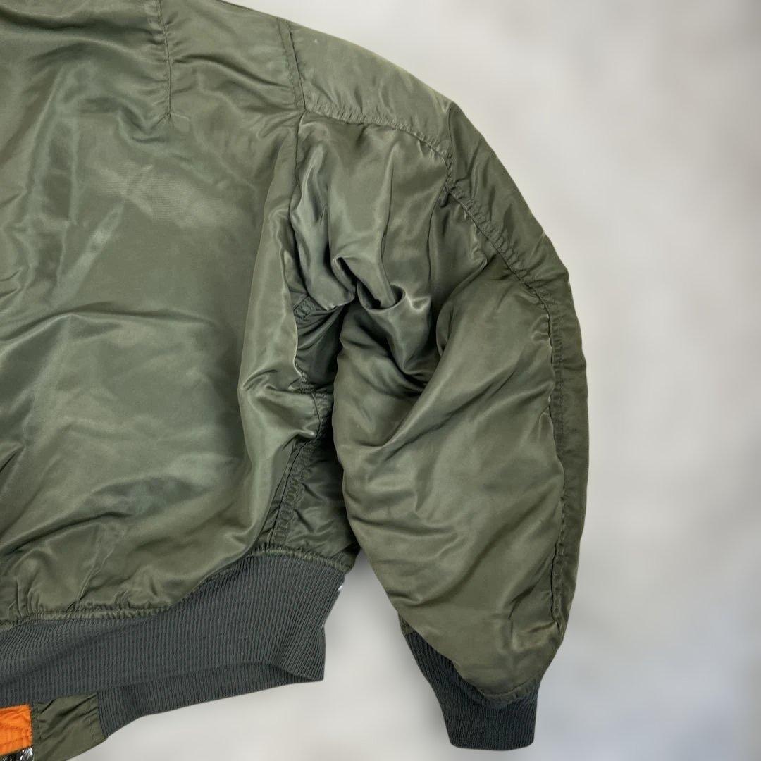 レア 80s USA製 ALPHA MA-1 フライトジャケット 三本線タグ L