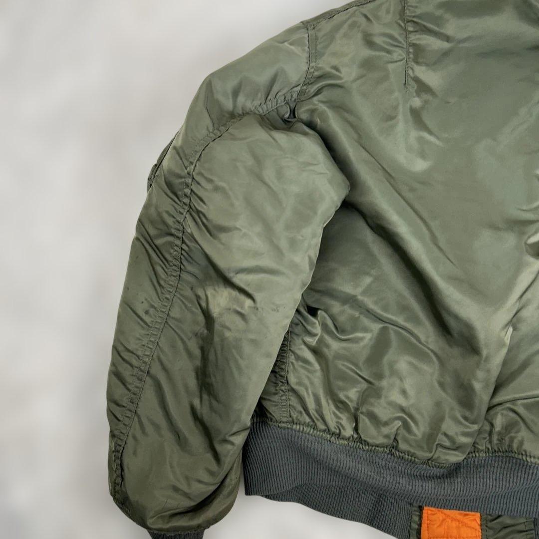 レア 80s USA製 ALPHA MA-1 フライトジャケット 三本線タグ L