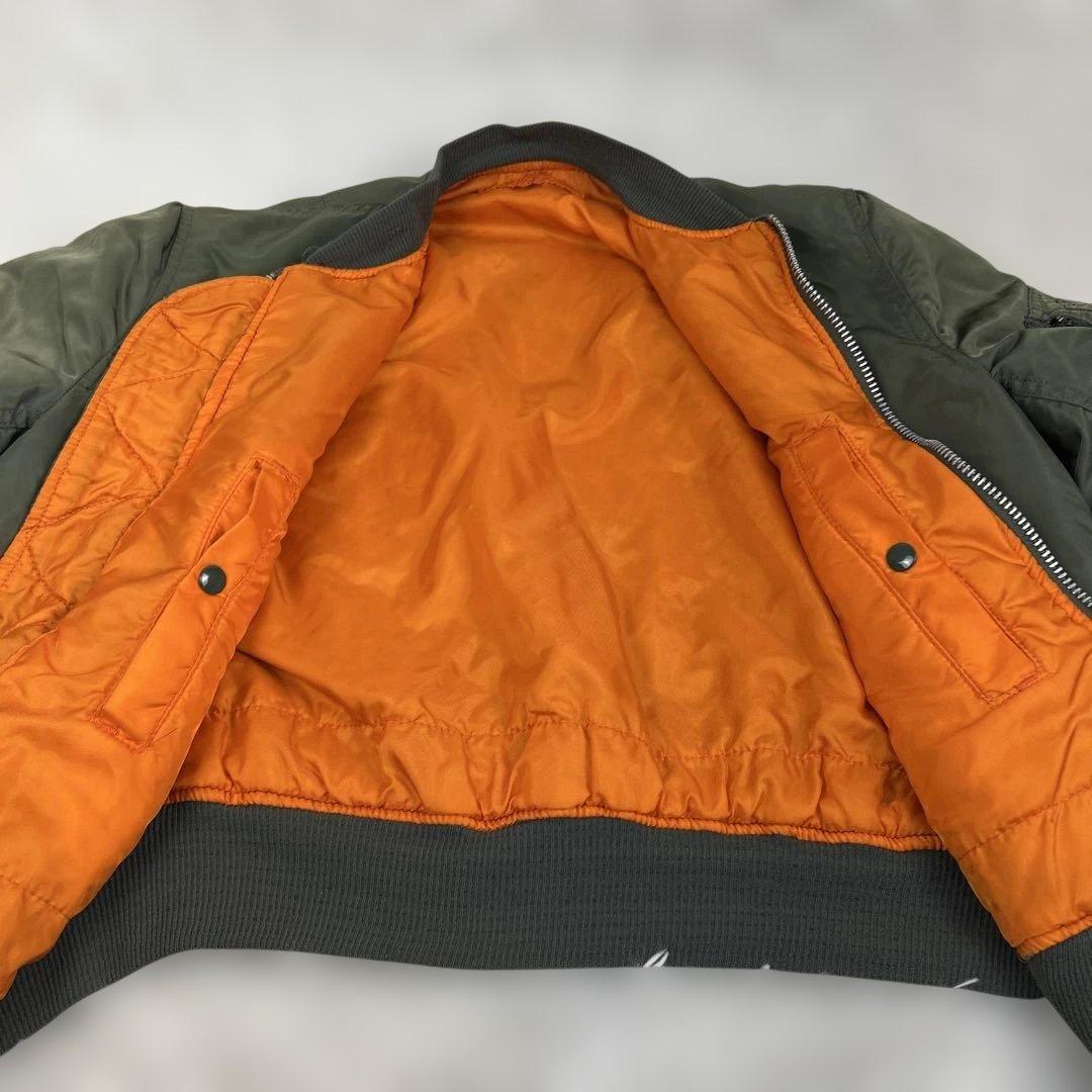 レア 80s USA製 ALPHA MA-1 フライトジャケット 三本線タグ L