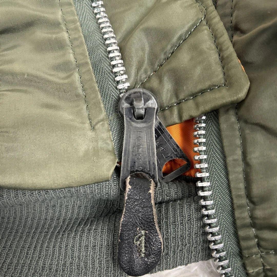 レア 80s USA製 ALPHA MA-1 フライトジャケット 三本線タグ L