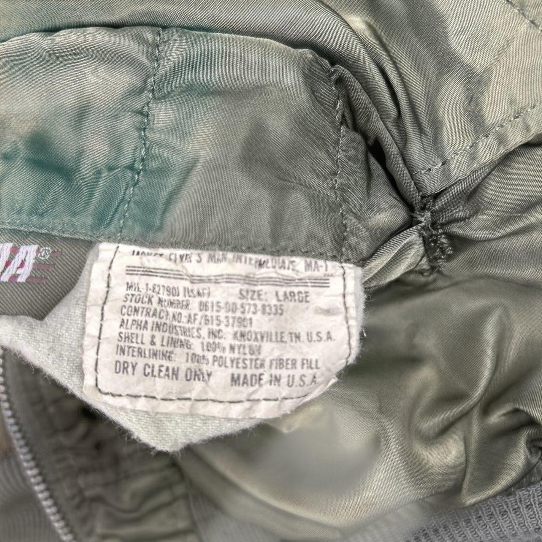 レア 80s USA製 ALPHA MA-1 フライトジャケット 三本線タグ L
