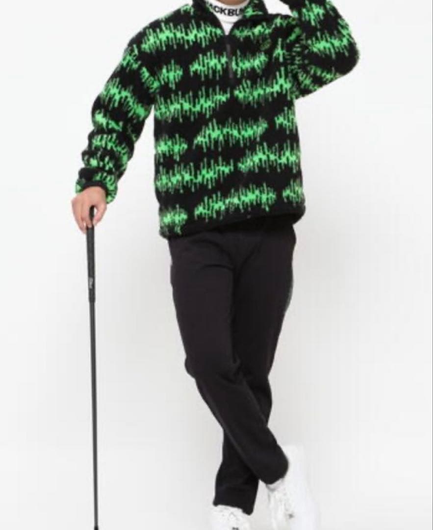 新品 パーリーゲイツ ジャックバニー 先染めボア プルオーバー(5)サイズL/緑