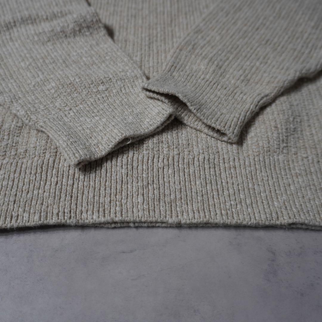 【80s】LLBEANエルエルビーン Vネックコットンニット usa製 L