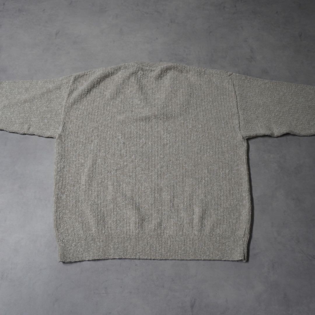 【80s】LLBEANエルエルビーン Vネックコットンニット usa製 L
