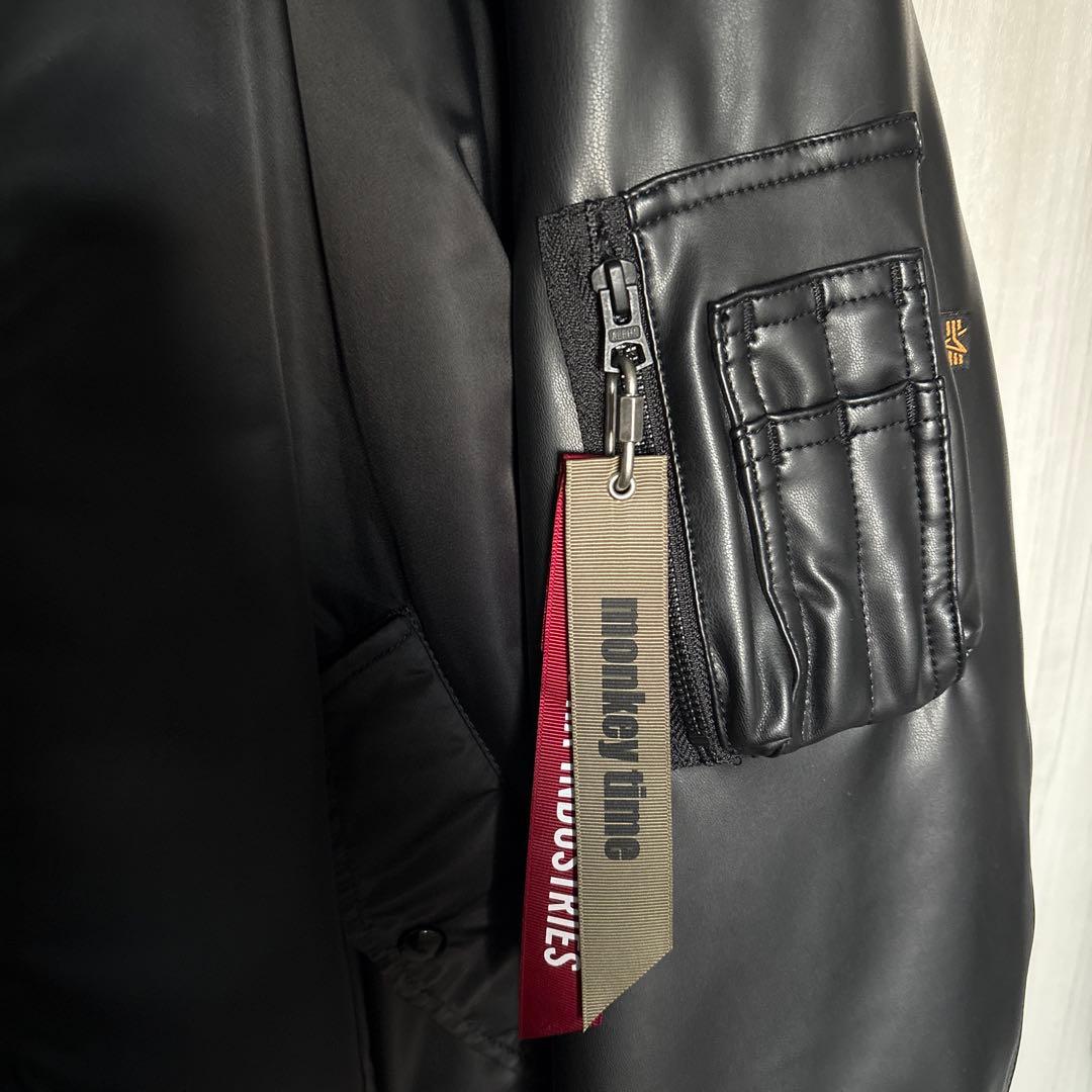 【ALPHA × monkey time】フェイクレザースリーブMA1