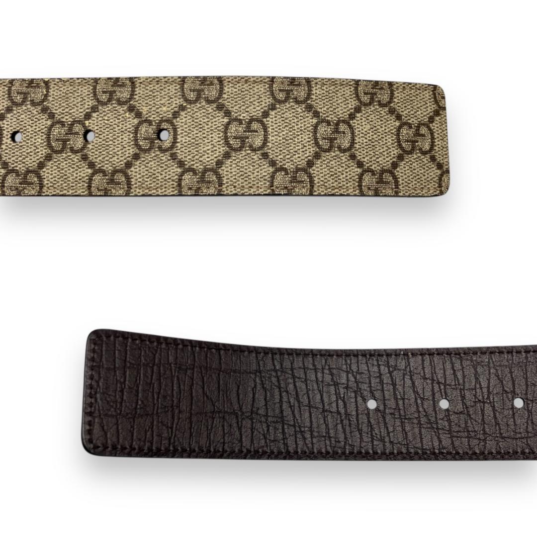 GUCCI グッチ インターロッキング GGスプリーム ベルト シルバー