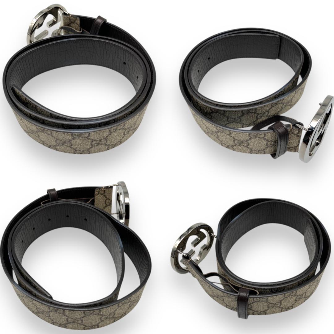 GUCCI グッチ インターロッキング GGスプリーム ベルト シルバー