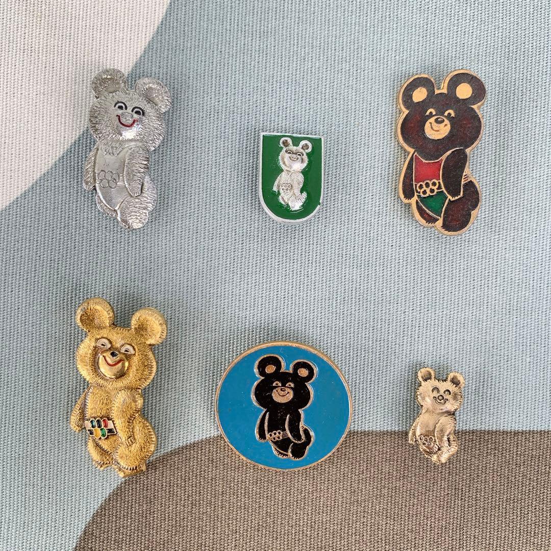 こぐまのミーシャ ピンバッジ6点セット(1980年モスクワオリンピック
