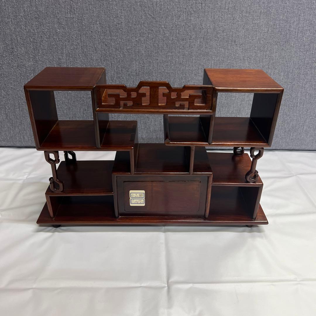 ミニ違い棚　置物　飾り棚　和風　レトロ木製　ミニ香炉　ミニ置物　セット