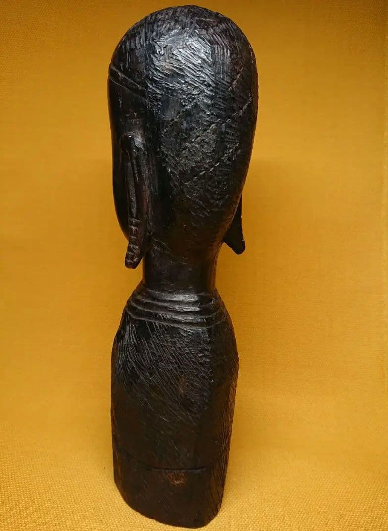 人形　木彫　彫刻　彫像　1.1kg　置物　インテリア　工芸品　美術品　A2521