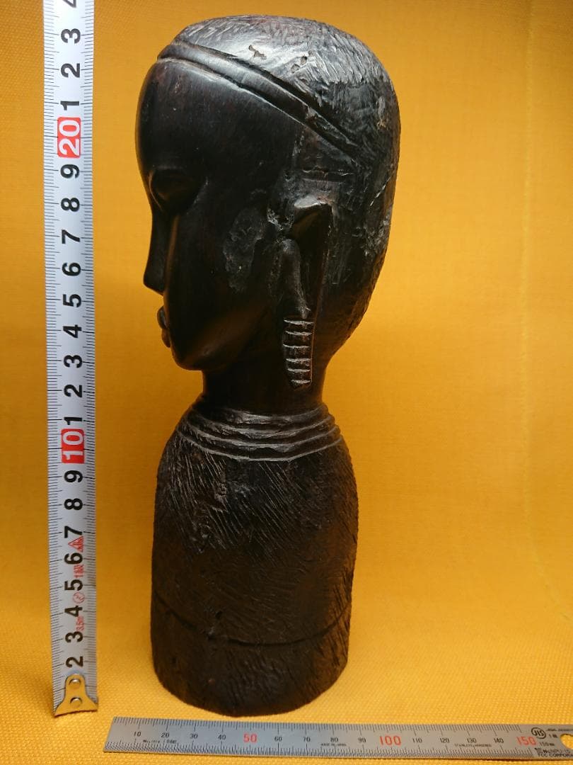 人形　木彫　彫刻　彫像　1.1kg　置物　インテリア　工芸品　美術品　A2521