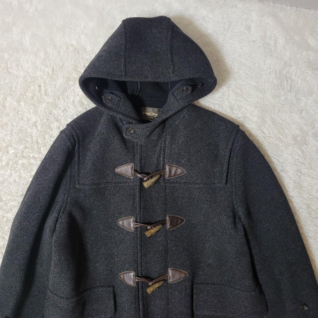 美品✨ポールスチュアート ロングダッフルコート ヘリンボーン グレー