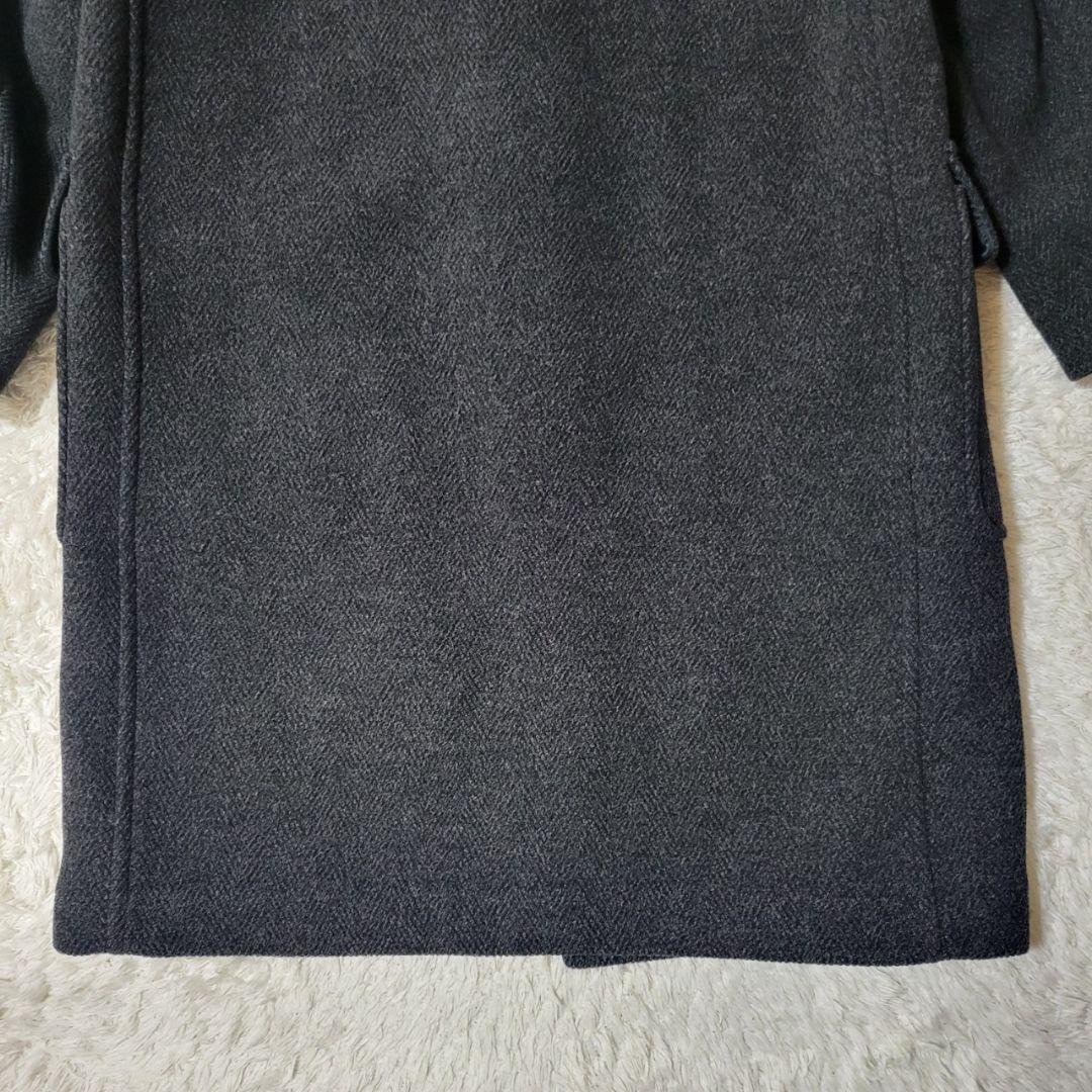 美品✨ポールスチュアート ロングダッフルコート ヘリンボーン グレー