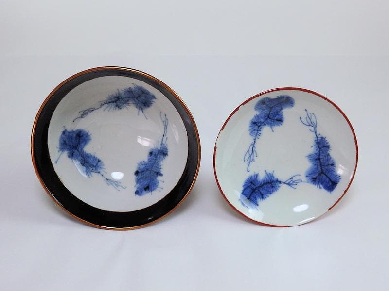 磁器 京焼 古伊万里 金襴手 若松に飛鶴の図 蓋茶碗 E124AS-CFx - メルカリ