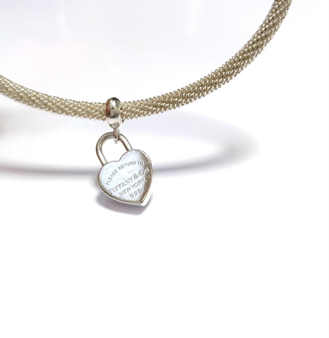 ティファニー サマセット メッシュ ハート バングル ブレスレット シルバー