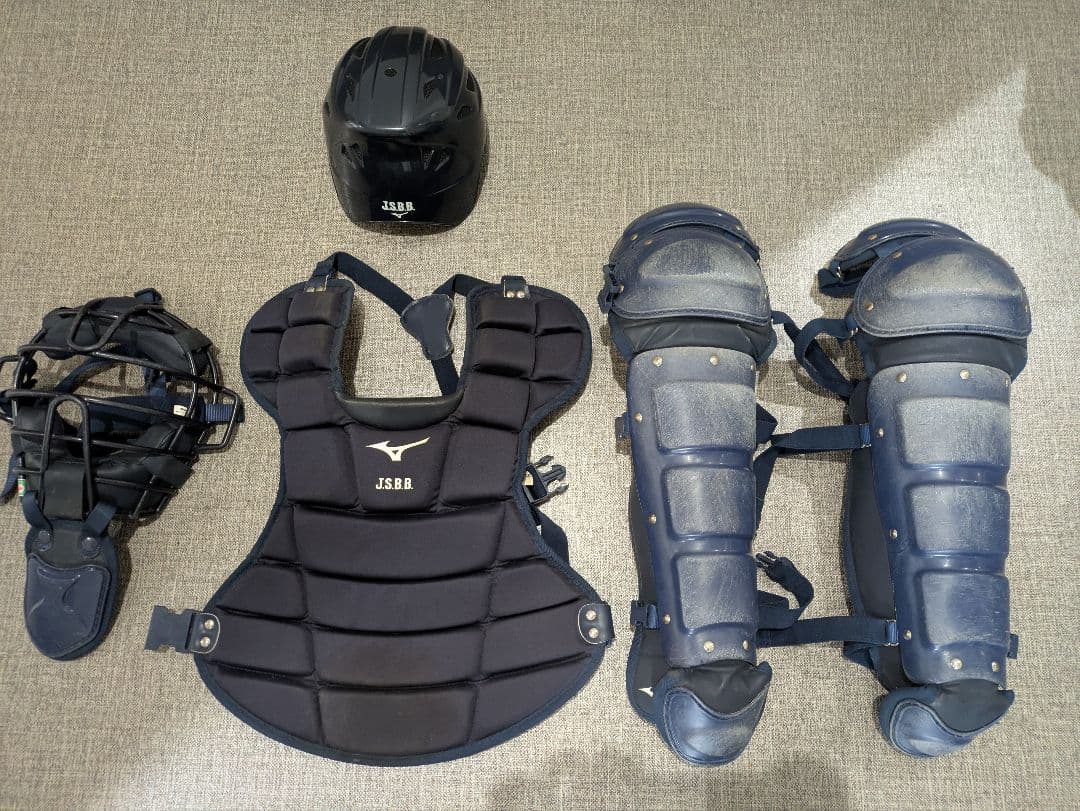 Mizuno キャッチャー用防具セット 紺色