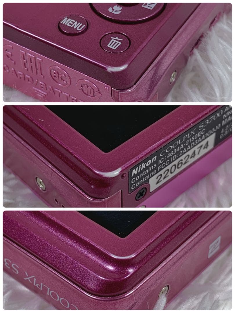 【美品】Nikon COOLPIX S3700 コンデジ ピンク SDカード付