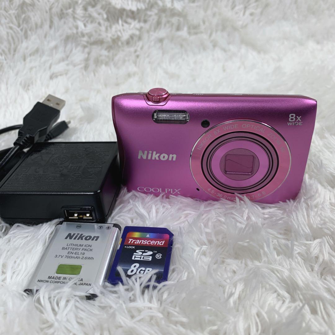 【美品】Nikon COOLPIX S3700 コンデジ ピンク SDカード付