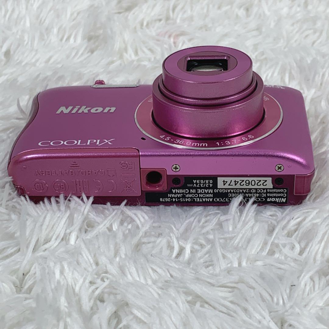 【美品】Nikon COOLPIX S3700 コンデジ ピンク SDカード付